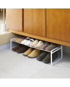Rangement pour chaussures extensible avec cadre blanc - 70x25x17.5 cm