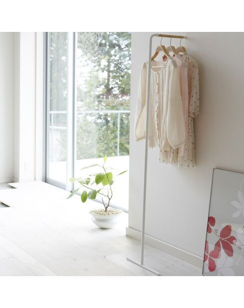 Porte-manteaux Leaning blanc - 38.5x42x160 cm