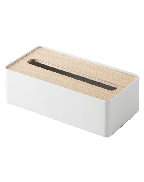 Étui à mouchoirs bois/blanc - 26x13x8.2 cm