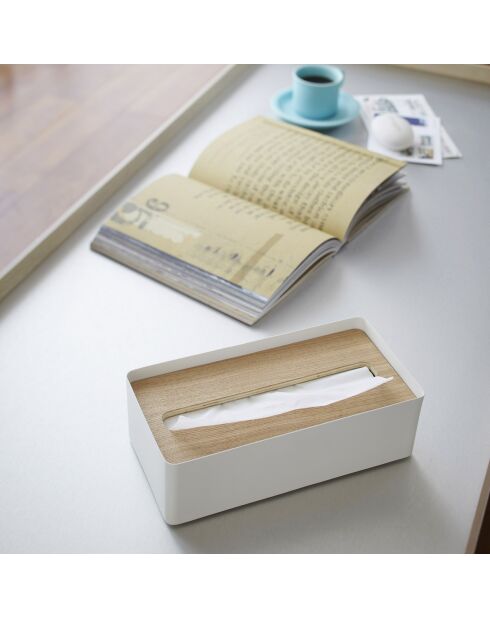 Taschentasche aus Holz/Weiß - 26x13x8,2 cm