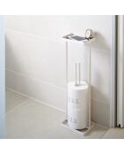 Toilettenpapierhalter mit weißem Tablett - 16x12x52 cm