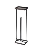 Toilettenpapierhalter mit schwarzer Ablage - 16x12x52 cm