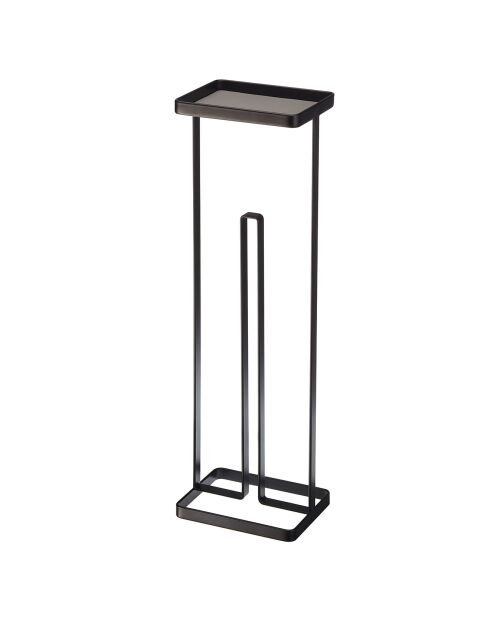 Toiletrolhouder met zwart bakje - 16x12x52 cm