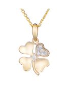Pendentif Dites-le avec une Fleur Diamants 0.05 ct Or Jaune