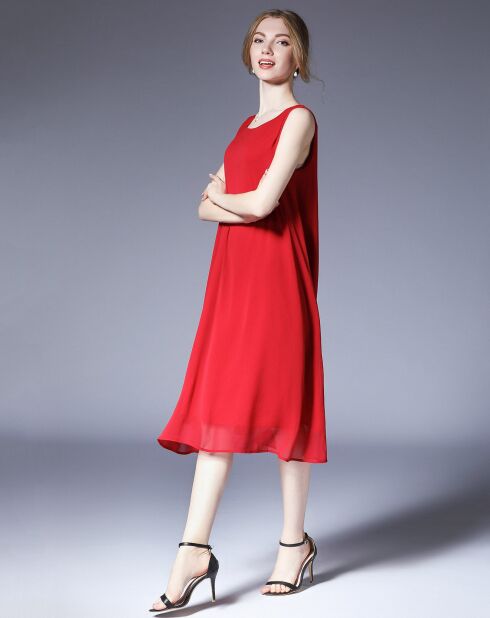 Robe sans manches rouge