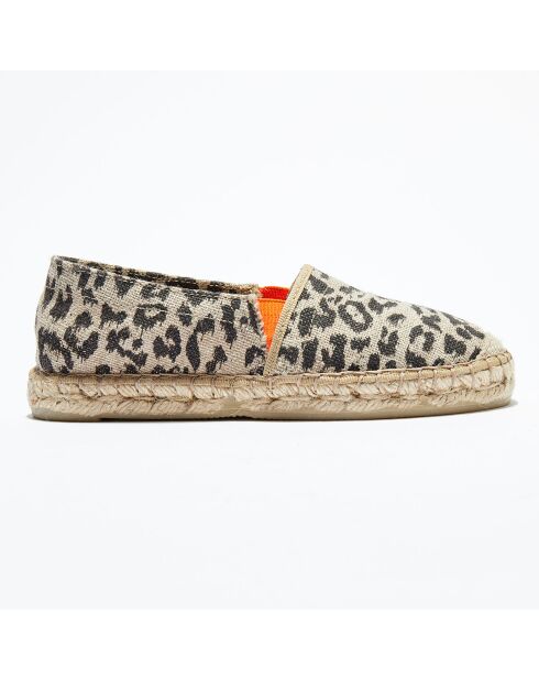 Espadrilles Animal Print beige/noir