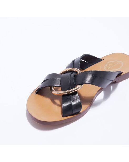 Mules en Cuir lisse noires