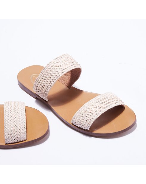 Mules en Raffia beiges