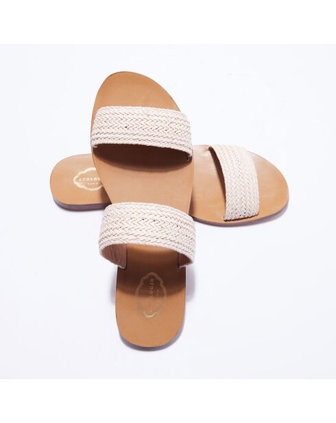 Mules en Raffia beiges