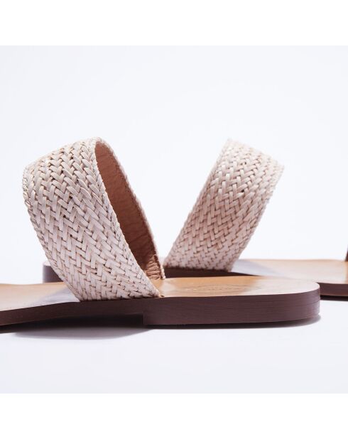 Mules en Raffia beiges