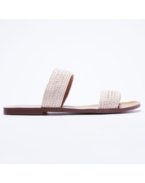 Mules en Raffia beiges