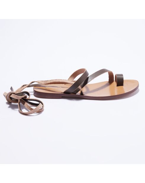 Sandales en Cuir kaki