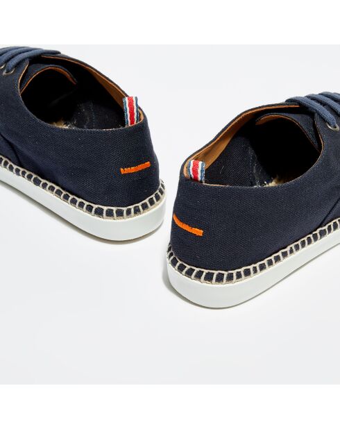 Marineblauwe sneakers van canvas met veters van Sergio