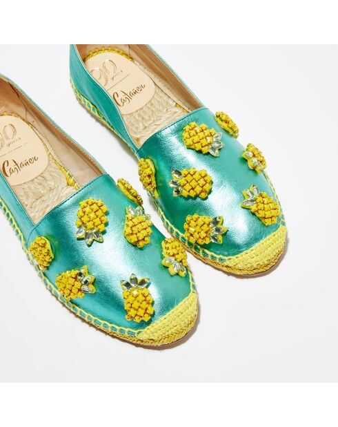 Espadrilles en Cuir Kenda turquoise