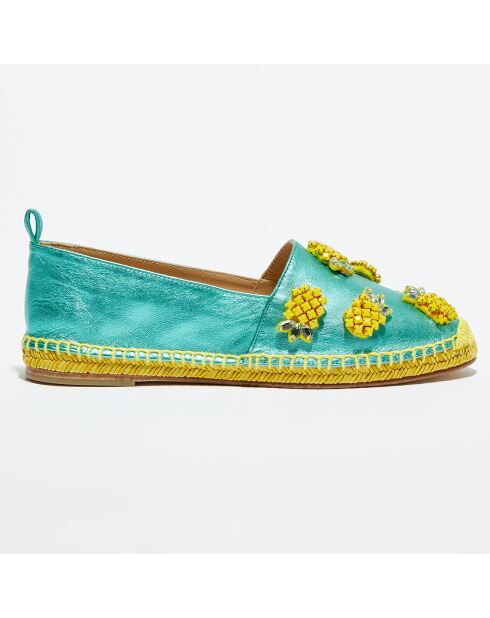 Espadrilles en Cuir Kenda turquoise