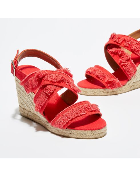 Begga rote Keilsandalen mit 9,5 cm Absatz