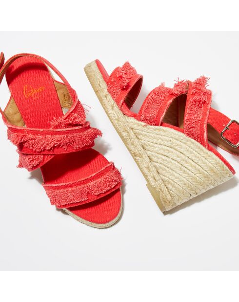 Begga rote Keilsandalen mit 9,5 cm Absatz