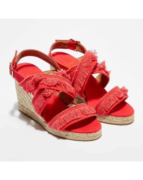 Begga rote Keilsandalen mit 9,5 cm Absatz