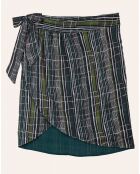 Jupe portefeuille Colombine Broken Stripes verte