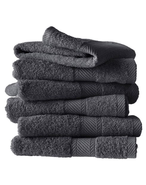 6 Serviettes de bain Collection H ébène - 50x100 cm