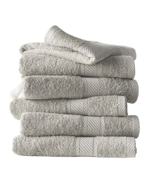 6 toallas de baño Colección H gris claro - 50x100 cm