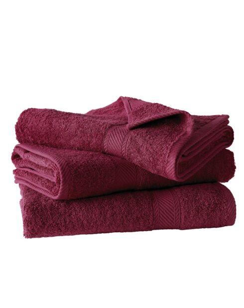 3 toallas de ducha Colección H remolacha roja - 70x140 cm