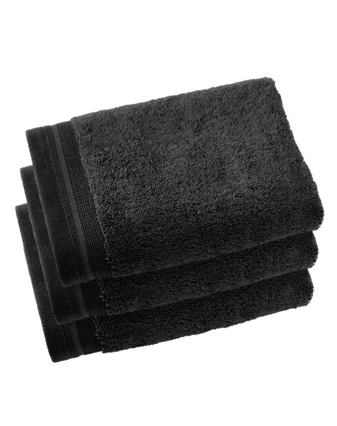 Luxuriöse Gästeservietten aus der Contessa-Kollektion, 40 x 60 cm, Schwarz, 3 Stück