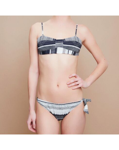 Maillot de Bain 2 pièces en Coton Elina Estampe noir
