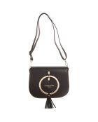 Sac bandoulière en Cuir Audrey noir - 27x22x8.5 cm