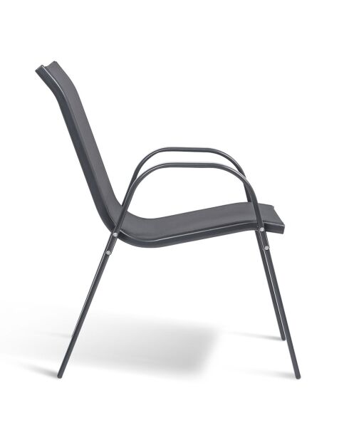 6 Chaises de jardin grises - 84x68x51.5  cm