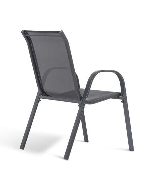 6 Chaises de jardin grises - 84x68x51.5  cm
