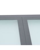 Table extensible en verre trempé grise - 90/180x90x73 cm
