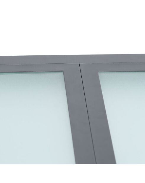 Table extensible en verre trempé grise - 90/180x90x73 cm