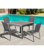 Table extensible Saint-Tropez Polywood grise - 90/180x90x73 cm
