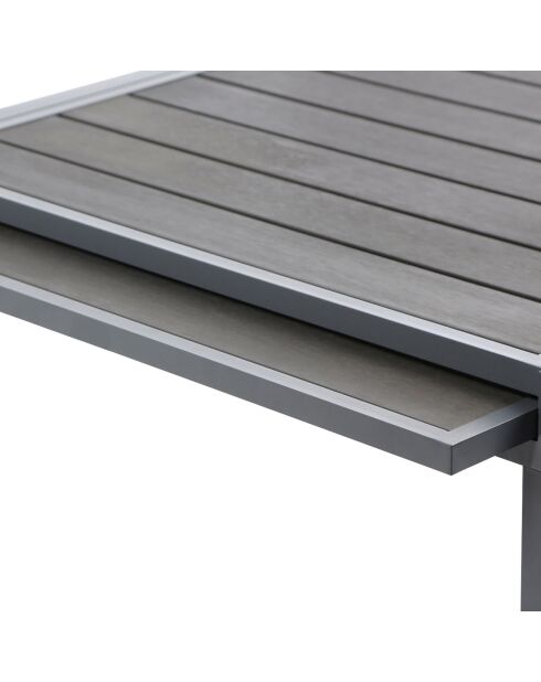 Table extensible Saint-Tropez Polywood grise - 90/180x90x73 cm