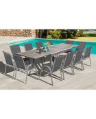 Table extensible Saint-Tropez Polywood grise - 90/180x90x73 cm