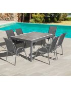 Table extensible Saint-Tropez Polywood grise - 90/180x90x73 cm