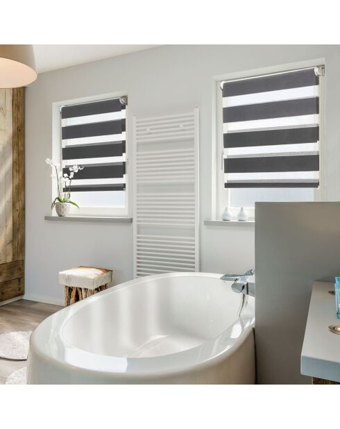 Store enrouleur Jour/Nuit Zebra gris - 60x120 cm