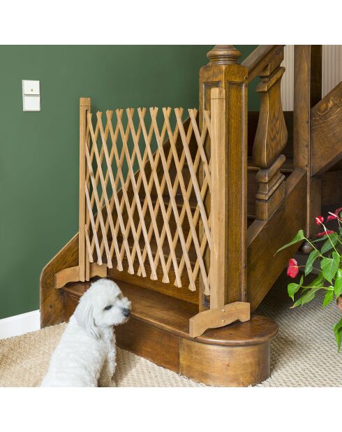 Barrière extensible en bois Animalerie bois - 150x90 cm
