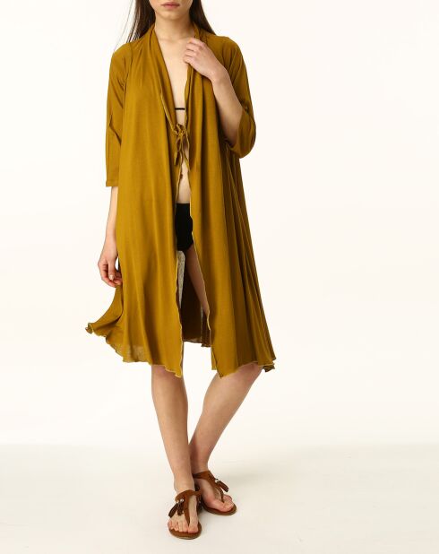 Gilet long sans manches bronze