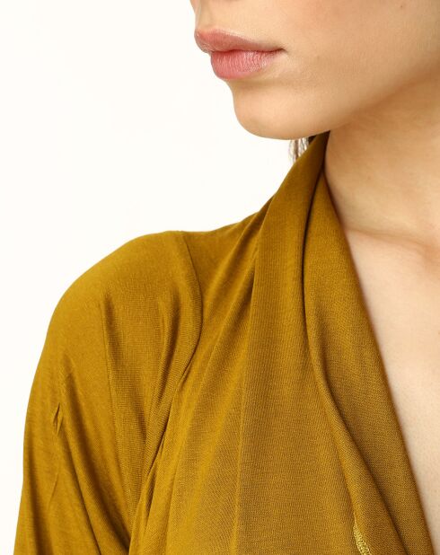Gilet long sans manches bronze