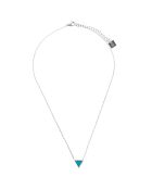 Collier Triangle en Acier argenté/turquoise