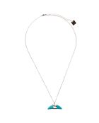 Collier Corne en Acier turquoise