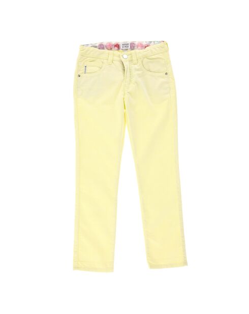 Pantalon en velours coupe droite jaune clair