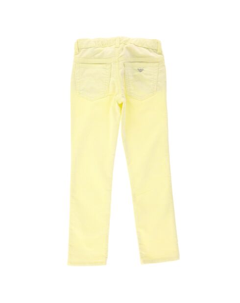 Pantalon en velours coupe droite jaune clair