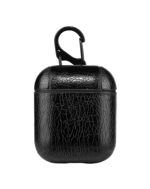 Funda de piel sintética para Apple AirPods (sin AirPods) negra