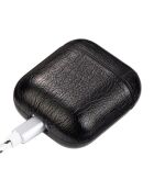 Funda de piel sintética para Apple AirPods (sin AirPods) negra