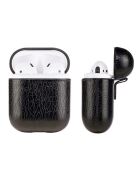 Funda de piel sintética para Apple AirPods (sin AirPods) negra