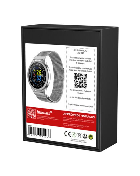 Montre connectée bluetooth waterproof Édition Dynamic V2 argentée