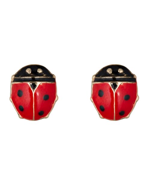 Boucles d'oreilles Happy coccinelle or jaune